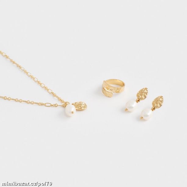 Kouzelná pozlacená dárková sada MARY s perlami