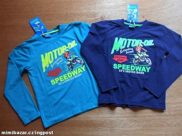 TRIČKO S MOTORKOU vel. 110/116 /K4367/