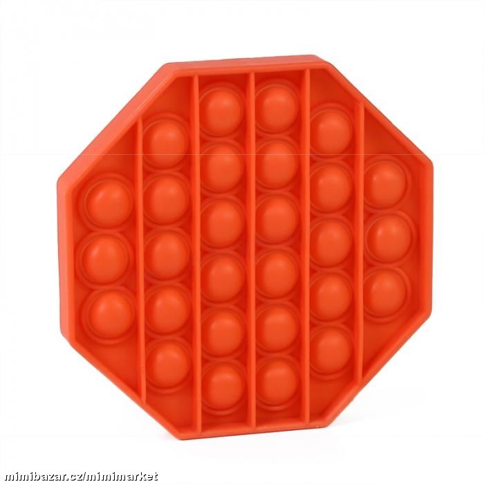 POP IT Praskaj.bubliny, silikon, OSMIHRAN ORANŽOVÝ