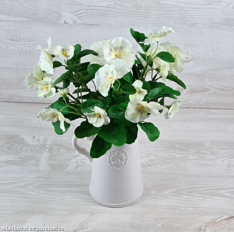 Maceška kytička 25 cm bílá