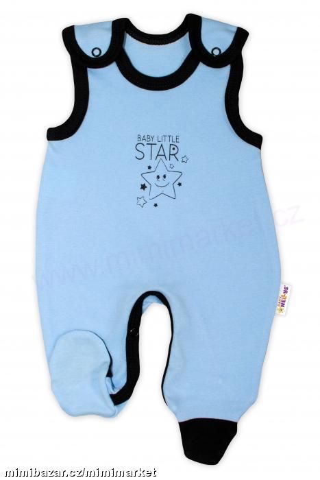 Bavlněné dupačky BABY LITTLE STAR - MODRÉ
