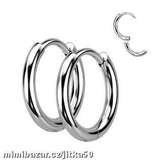Ocelové náušnice kroužky 14mm SKLADEM