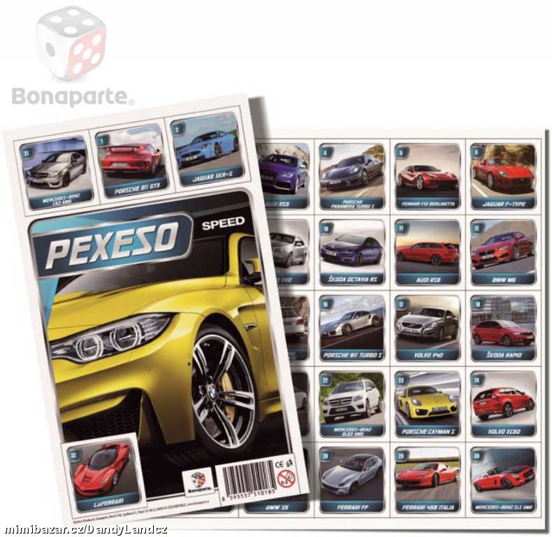 BONAPARTE Pexeso Auta Speed 32 dvojic fotografie