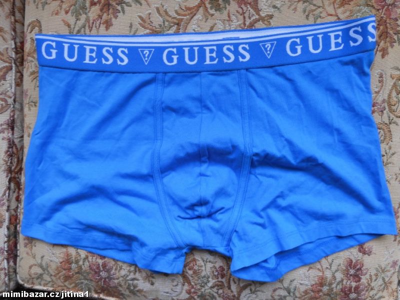 luxusní boxerky Guess vel L, modré světle
