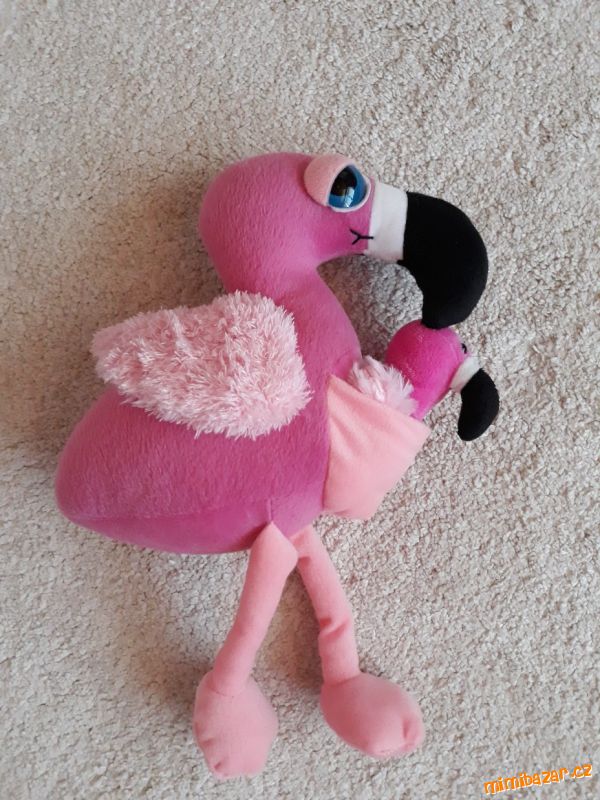 Prodám - Plameňák s miminkem plysový 40cm, Nový Jičín | Mimibazar.cz