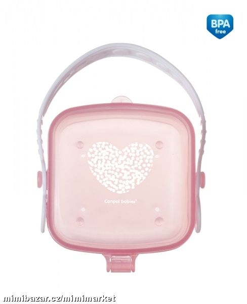 Pouzdro na dudlík SRDÍČKO - růžové