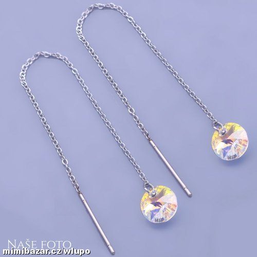 Řetízkové náušnice Swarovski components - SKLADEM