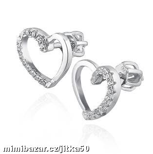 Stříbrné šroubovací náušnice srdíčka SKLADEM