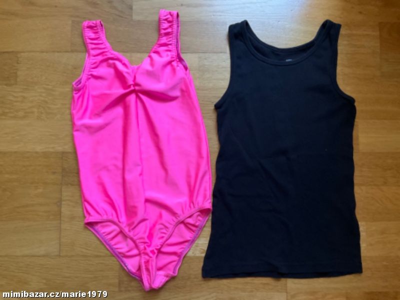 Dres růžový tílko černé