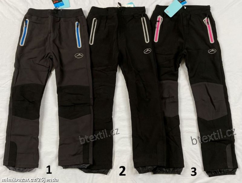 Softshellové oteplené kalhoty 146-176