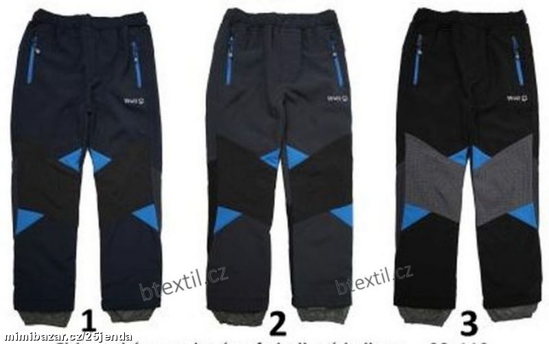 Dětské softshellové oteplené kalhoty Wolf