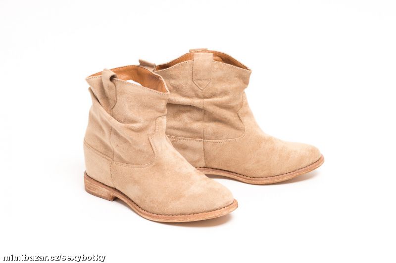 Kotníčkové béžové podzim kozačky 36, 37, 38, 39, 40, 41