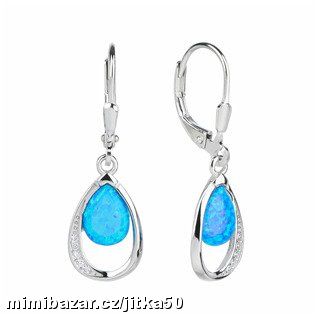 Stříbrné visací náušnice s opálem 6