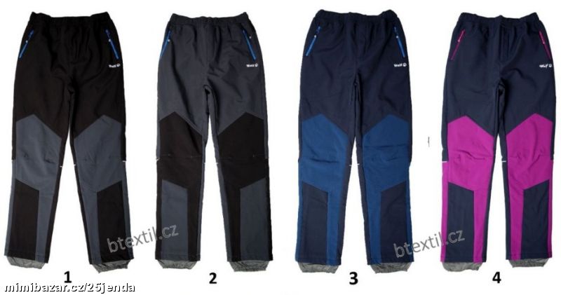 Dětské softshellové oteplené kalhoty 134-164