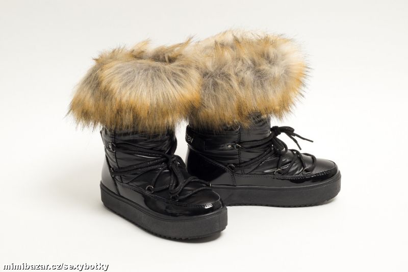 Luxusní černé sněhule vel. 37, 38, 39 - 4BARVY