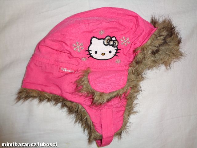 Luxusní růžová ušanka Hellou Kitty 1-3 roky