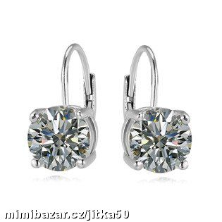 Stříbrné náušnice s kulatým zirkonem SKLADEM