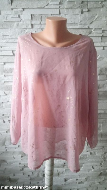 Růžová hvězdná halenka Shein, vel. 5XL