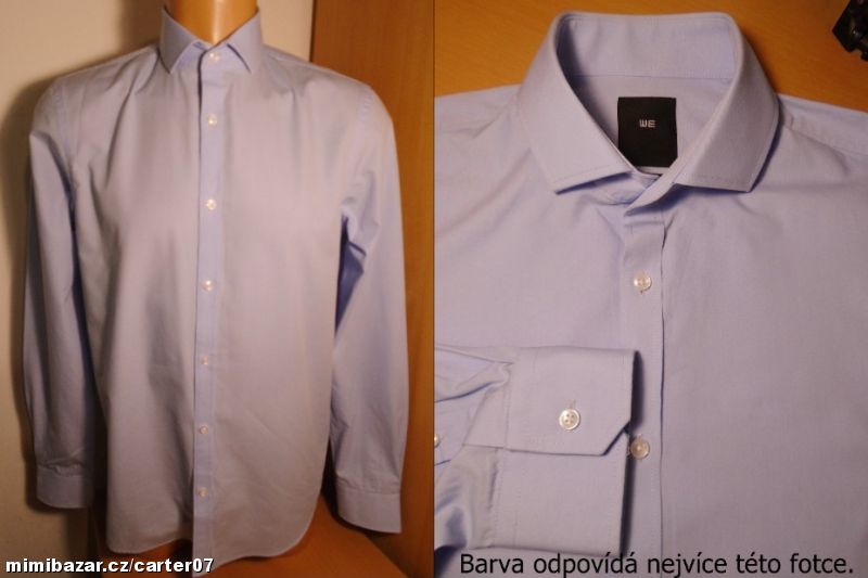 Pánská slim formální modrá košile WE/38-S/2x52, 5cm