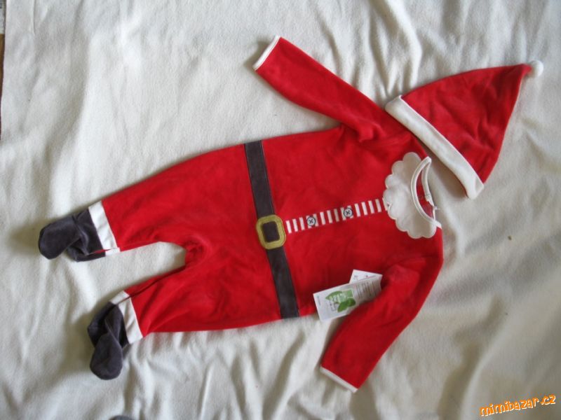 Vánoční overal Santa s čepicí vel.80