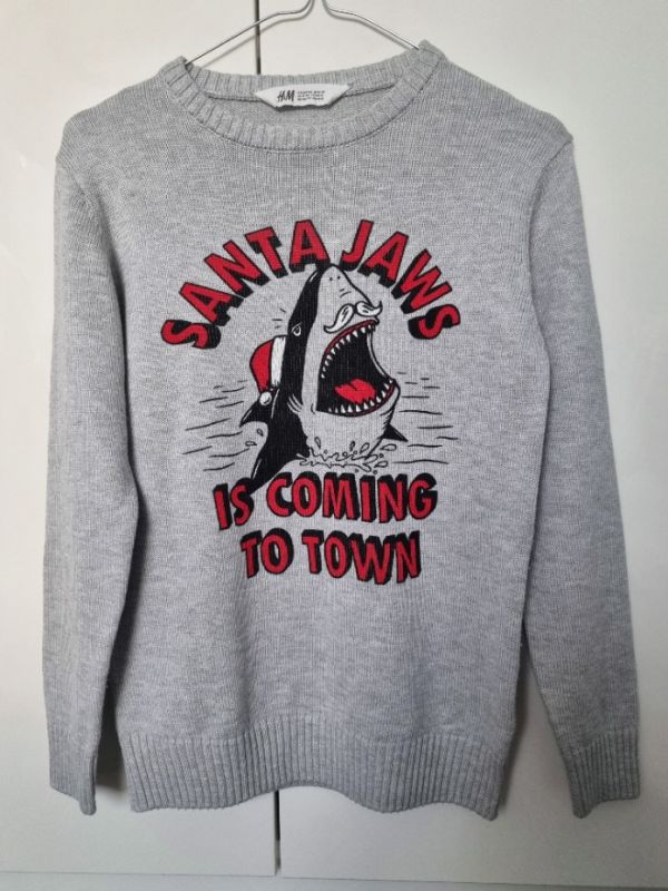 jako N.O.V.Ý. šedý vánoční svetr 146/152
