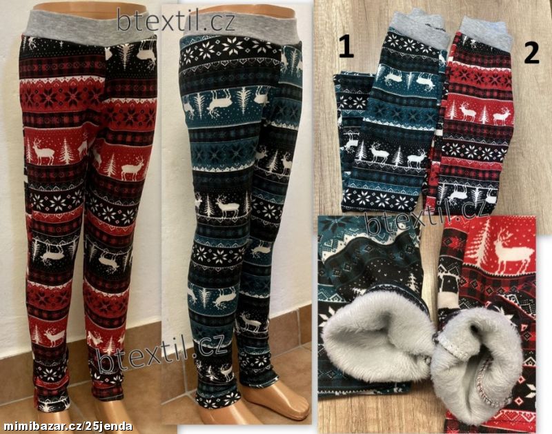 Oteplené legíny kalhoty s plyšem