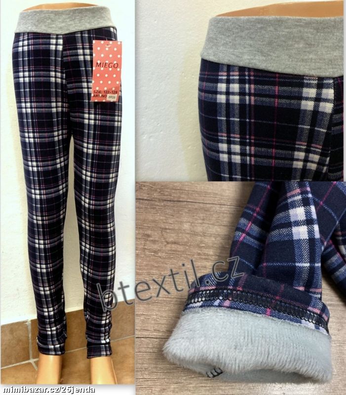 Oteplené legíny kalhoty s plyšem