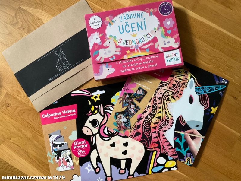 Kniha Zábavné učení jednorožec sametové obrázky