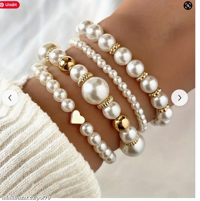 Krásný perlový náramek 4 kusy