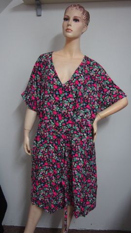 Kiabi černé květované šaty V.XXL 50-52 Nové ECO