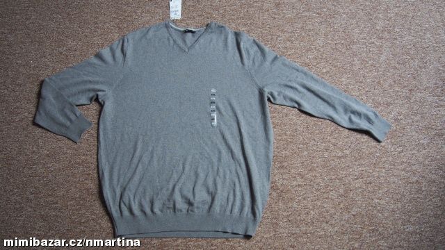 Kiabi pánský šedý tenký svetr V.4XL Nový