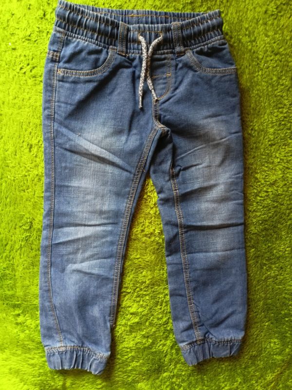 Jeans kalhoty pas na gumu