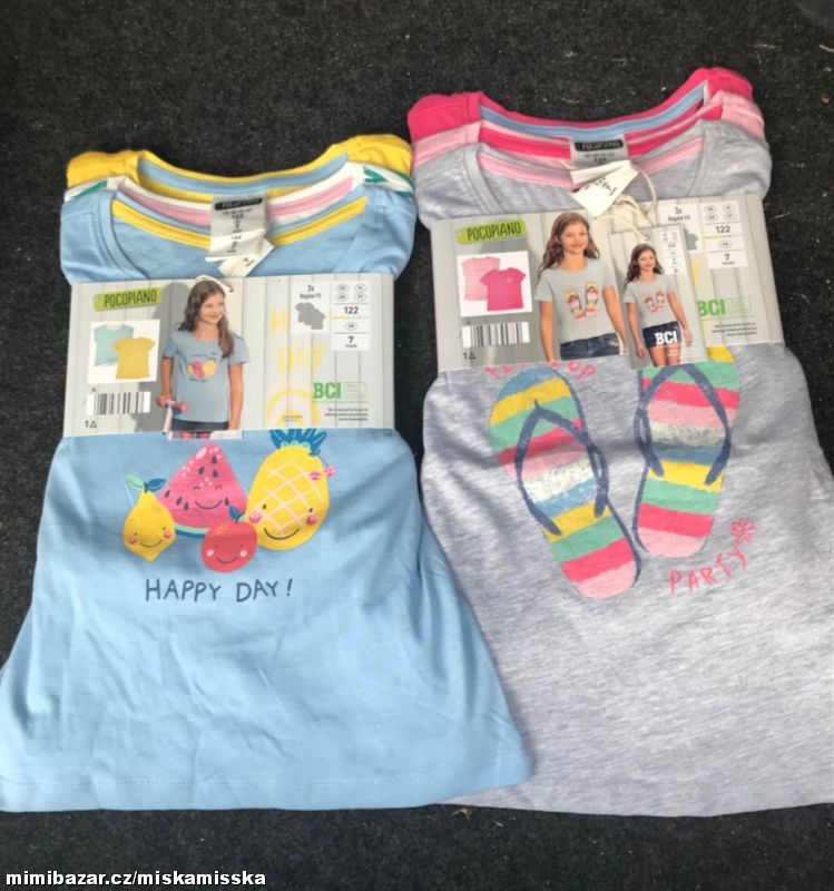 Bavlněná trika 3-pack pro sestry nebo dvojčata