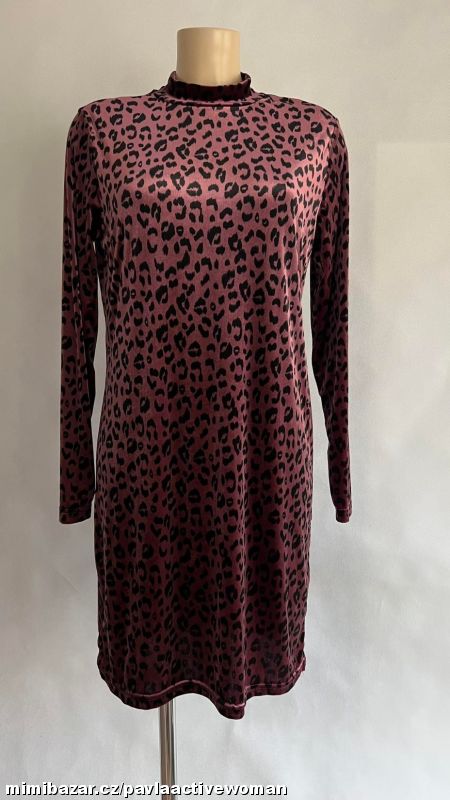 Č.7142 KRÁSNÉ PRUŽNÉ SAMET ŠATY JAKO NOVÉ v.42