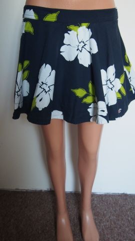 Hollister šedá květovaná sukně pružný pas V.S