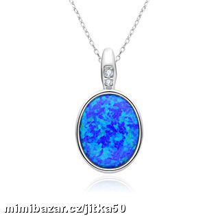 Stříbrný náhrdelník s oválným opálem