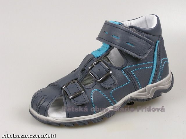 Kožené kotníkové sandály/sandálky ESSI 7035R oceán