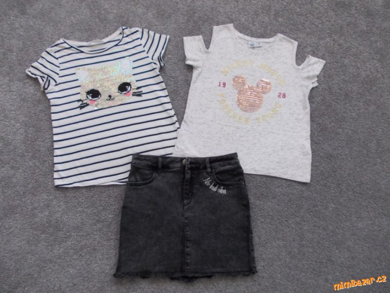2x tričko / triko s krátkým rukávem + sukně