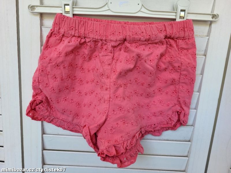 DÍVČÍ RŮŽOVÉ KRAŤASY ŠORTKY PLÁTNO 3-4 ROKY 67607