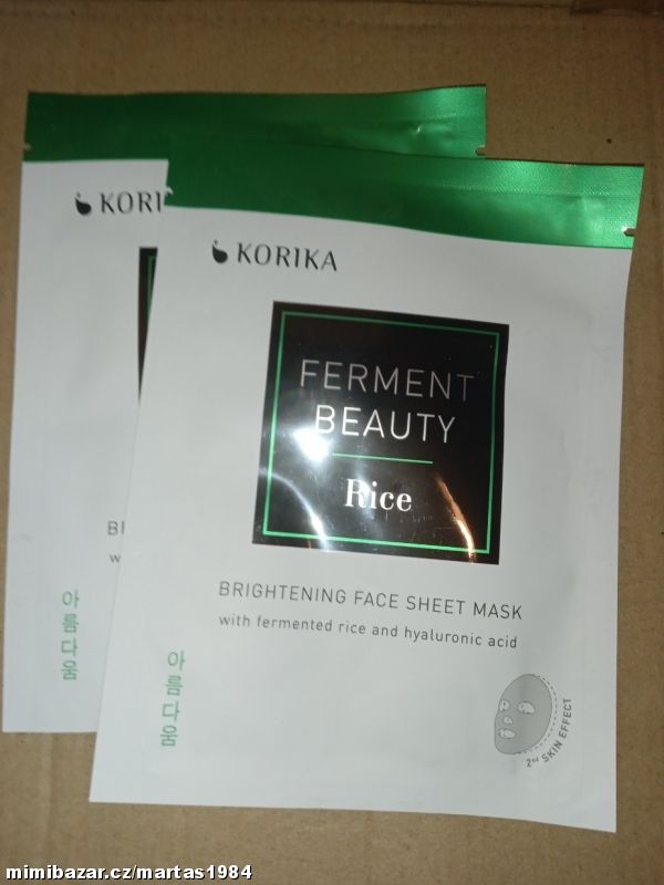 Prodám - Korika Ferment Beauty Rice brightening sheet mask, Český ...