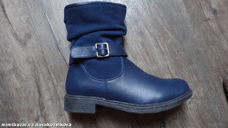 Tmavomodré kožené kozačky Andrea Conti v.39