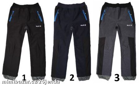 Dětské softshellové oteplené kalhoty Wolf