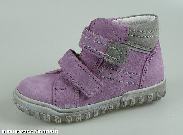 Celoroční kožená kotníková obuv ESSI 2346 lila