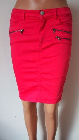 Růžová, pouzdrová, pružná sukně Esprit v.34