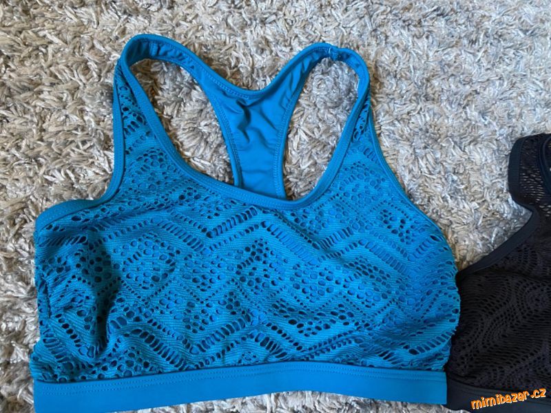 Krajkový horní díl plavek 36/38 smaragd