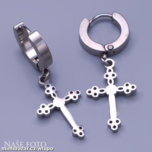 Náušnice s křížky z chirurgické oceli