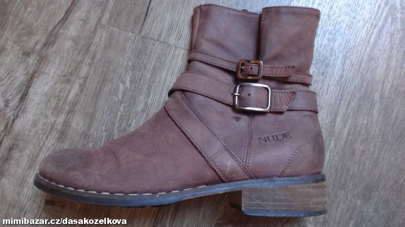 Celokožené polokozačky NUDE v.38