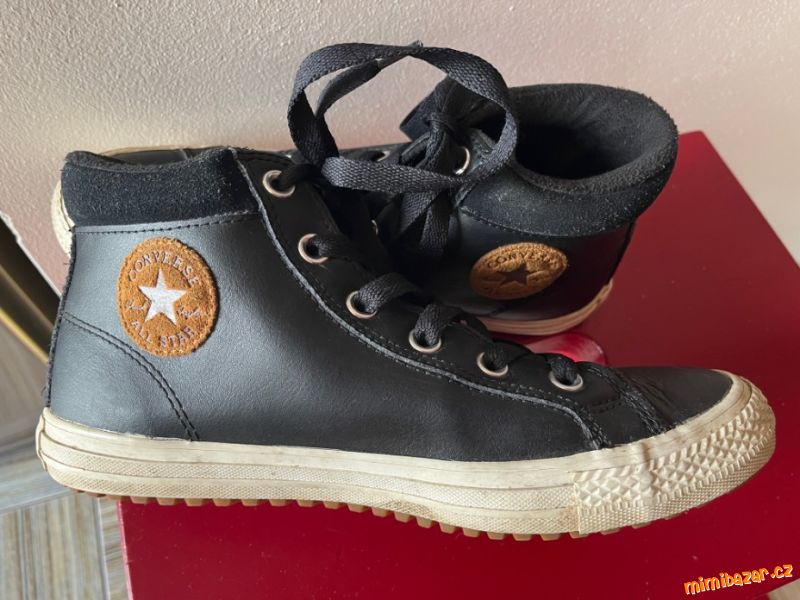 Zateplené kožené kotníkové boty Converse, vel 38, 5