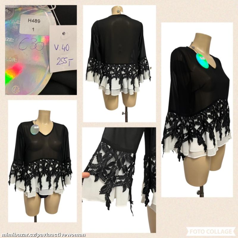 Č.6252 LUXUSNÍ TOP HALENKA BLŮZKA NOVÉ v.40