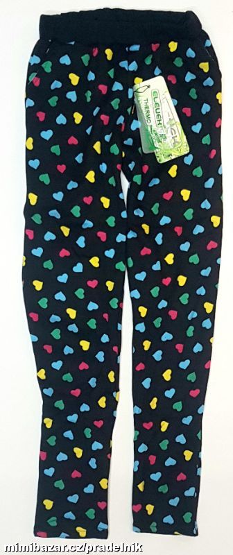 Bambusové srdíčkové zateplené legíny vel.128 - 158